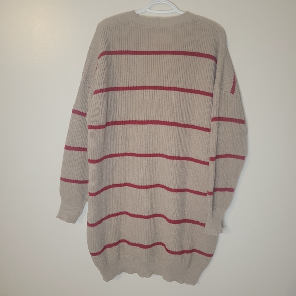 Yozy Tan and Rad Striped Long sweater Cardigan - Picture 2 of 8